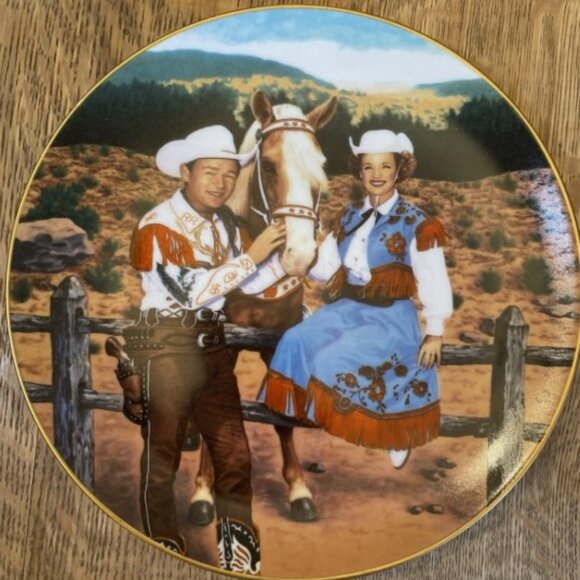 c1990 ROY ROGERS and DALE EVANS collector 8 3/8" PLATE - Picture 1 of 1